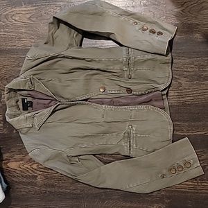 H&M Blazer - Olive Green, Sz 4 Brass-like Button Details